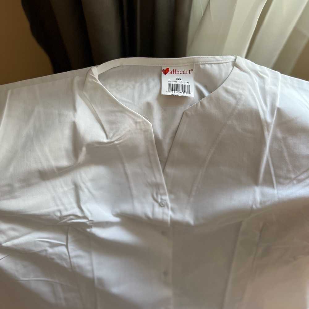 2 for$20 White Snapped down Scrub Top